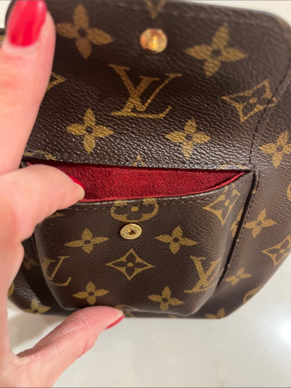 Louis Vuitton Monogram Canvas Wristlet with Tan Strap - Picture 4 of 4